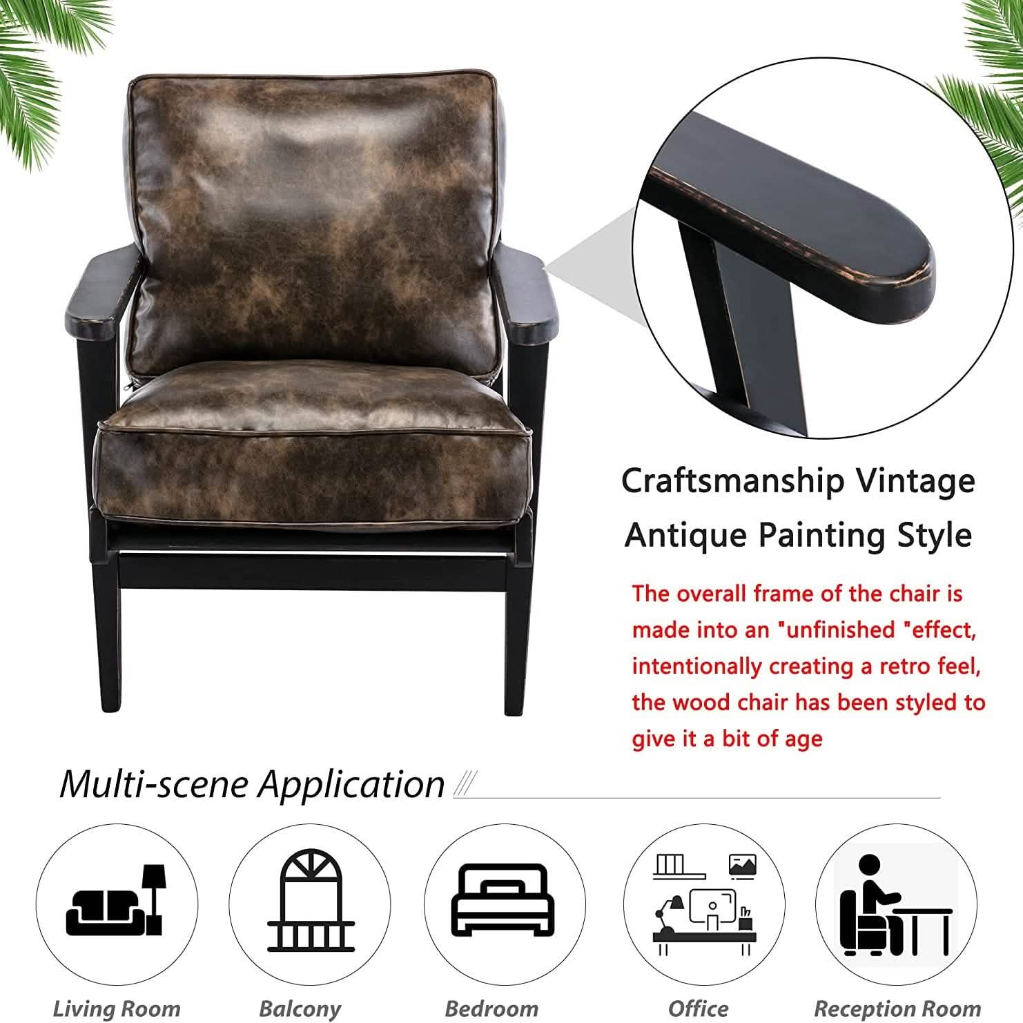 Fauteuil d'appoint moderne en similicuir