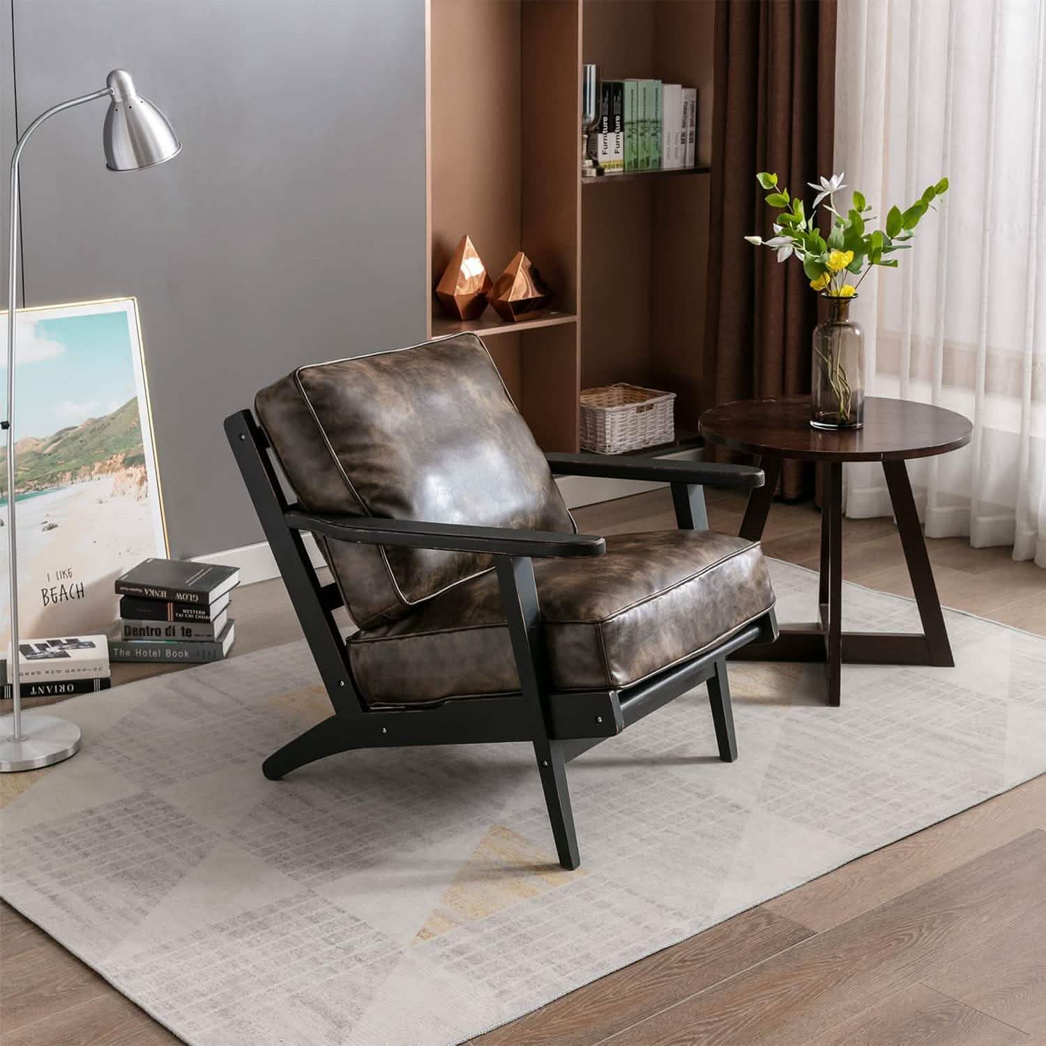Fauteuil d'appoint moderne en similicuir