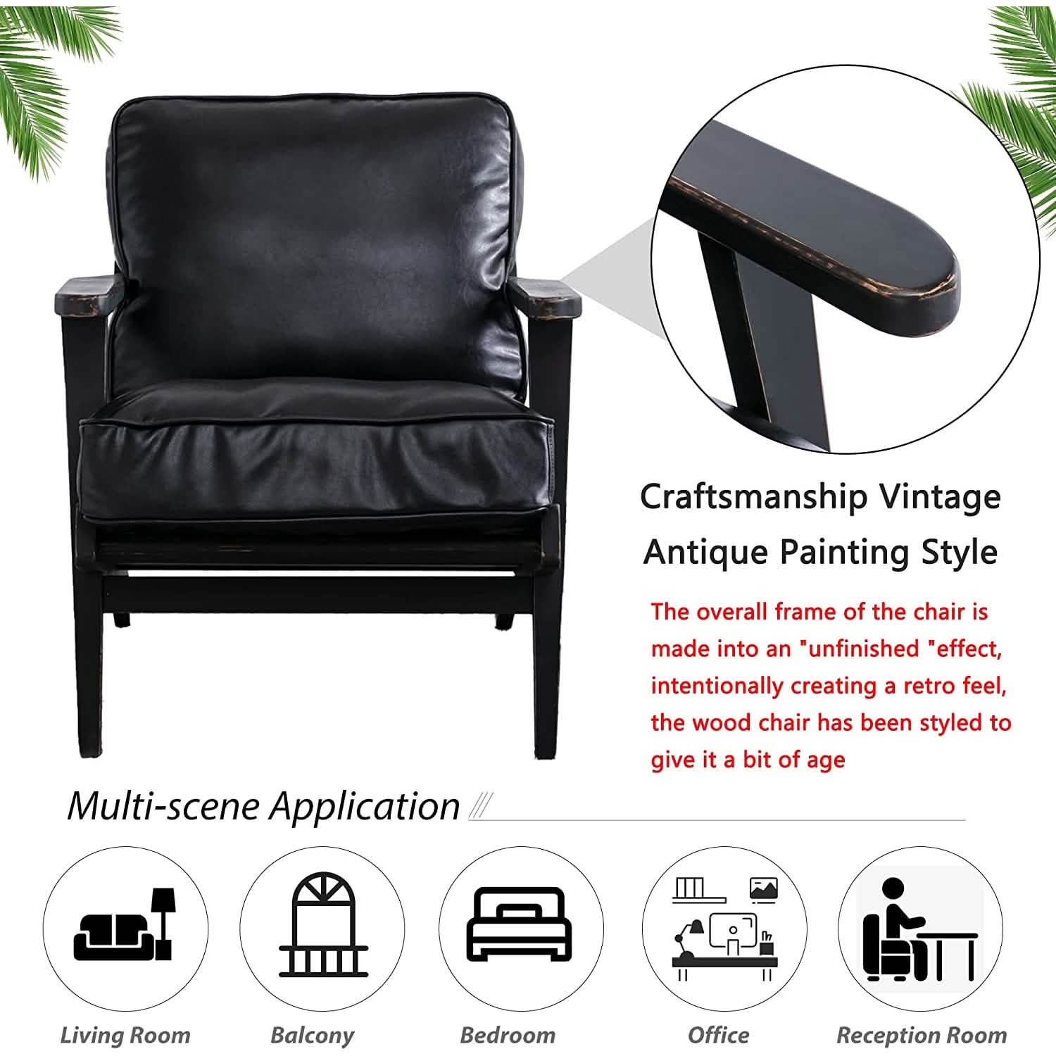 Fauteuil d'appoint moderne en similicuir