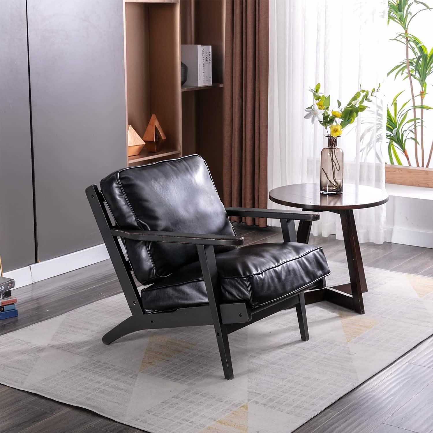 Fauteuil d'appoint moderne en similicuir