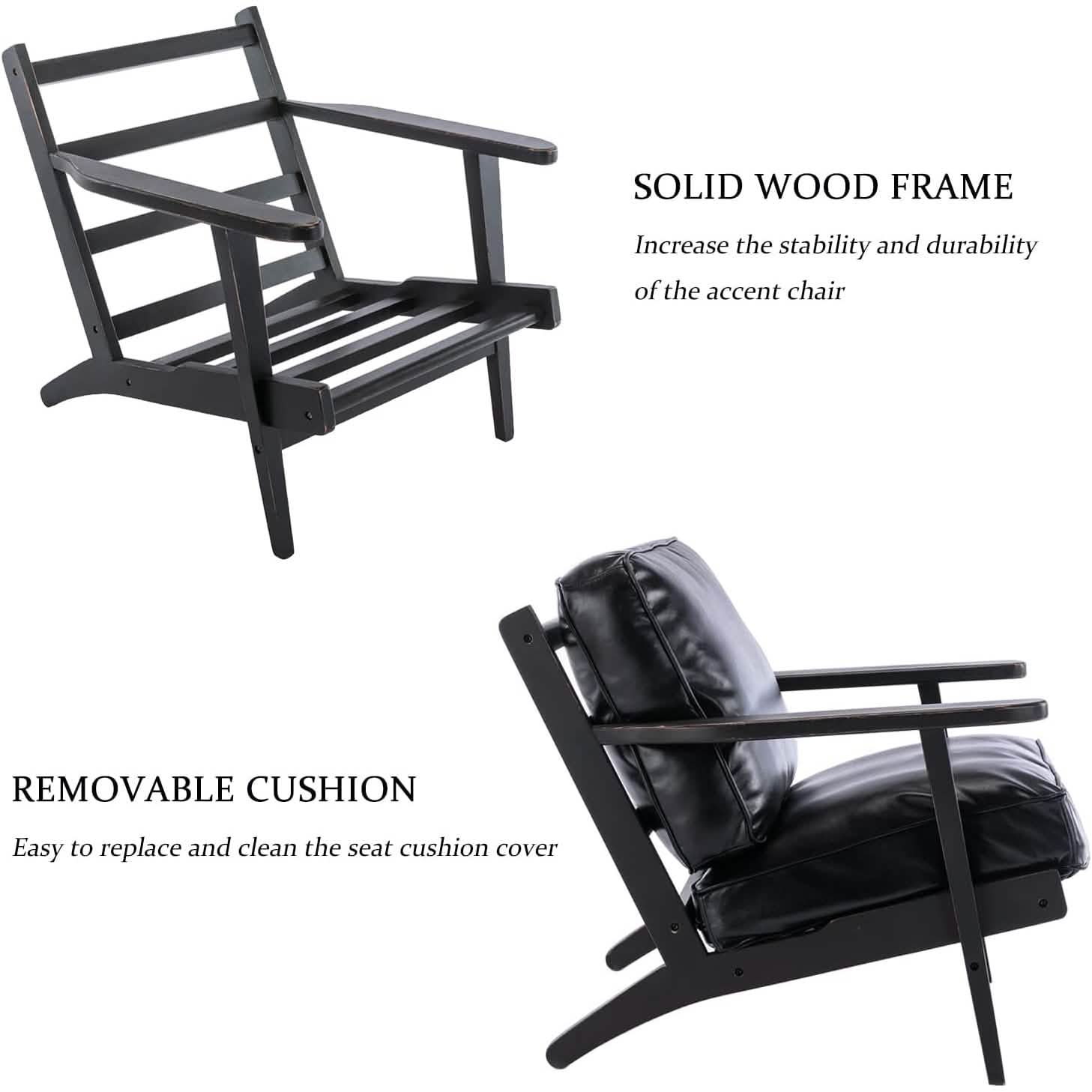 Fauteuil d'appoint moderne en similicuir