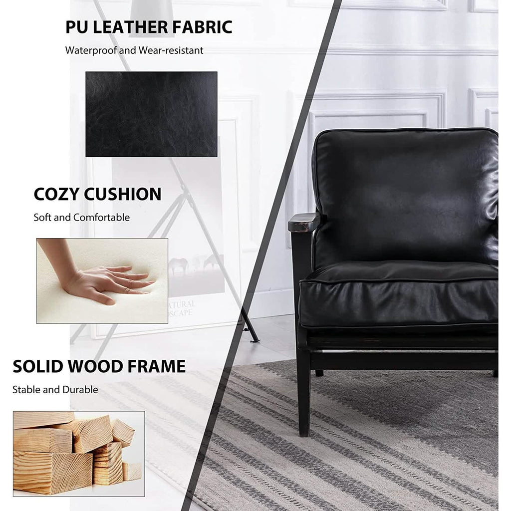 Fauteuil d'appoint moderne en similicuir
