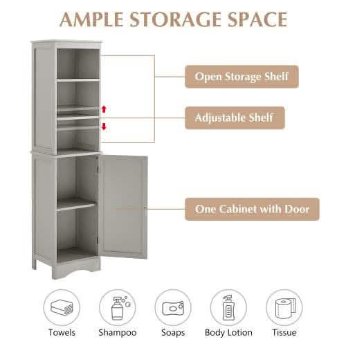 Armoire de salle de bain haute moderne sur pied