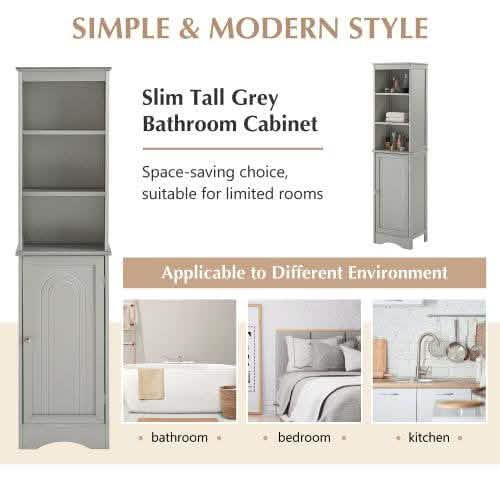 Armoire de salle de bain haute moderne sur pied