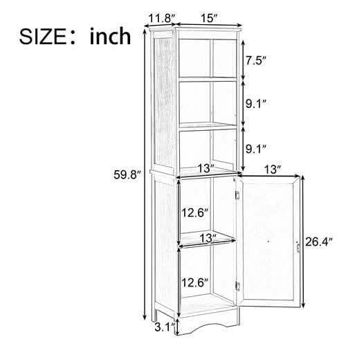 Armoire de salle de bain haute moderne sur pied