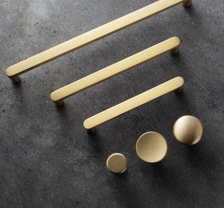 Boutons dorés modernes en cuivre pur pour armoire de cuisine, poignées de porte de placard, boutons de tiroir en laiton, quincaillerie de poignée de meuble, poignées de tiroir, bouton de placard pour quincaillerie de meuble de cuisine