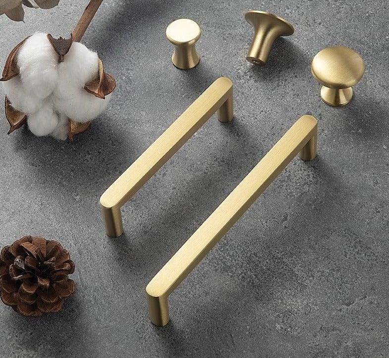 Boutons dorés modernes en cuivre pur pour armoire de cuisine, poignées de porte de placard, boutons de tiroir en laiton, quincaillerie de poignée de meuble, poignées de tiroir, bouton de placard pour quincaillerie de meuble de cuisine