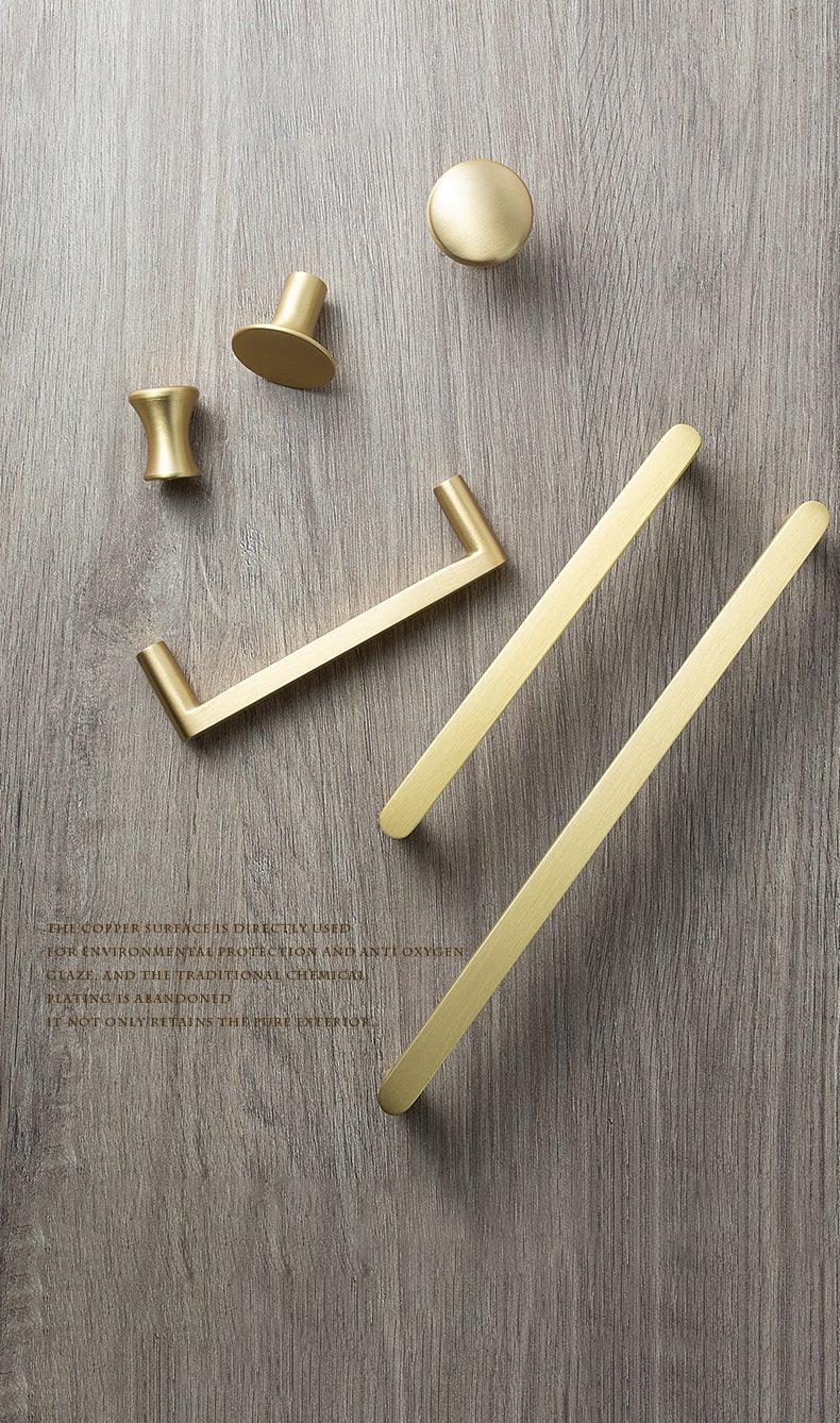 Boutons dorés modernes en cuivre pur pour armoire de cuisine, poignées de porte de placard, boutons de tiroir en laiton, quincaillerie de poignée de meuble, poignées de tiroir, bouton de placard pour quincaillerie de meuble de cuisine