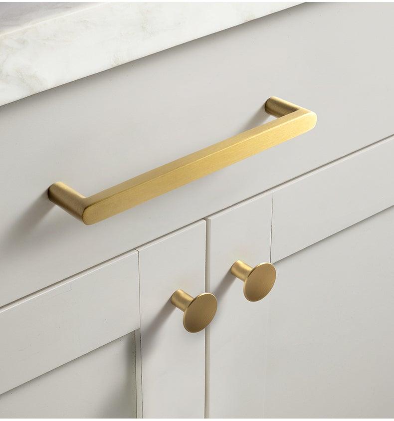 Boutons dorés modernes en cuivre pur pour armoire de cuisine, poignées de porte de placard, boutons de tiroir en laiton, quincaillerie de poignée de meuble, poignées de tiroir, bouton de placard pour quincaillerie de meuble de cuisine