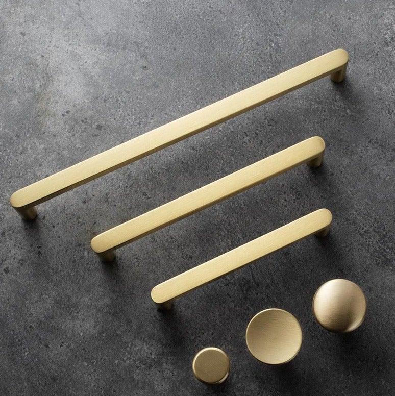 Boutons dorés modernes en cuivre pur pour armoire de cuisine, poignées de porte de placard, boutons de tiroir en laiton, quincaillerie de poignée de meuble, poignées de tiroir, bouton de placard pour quincaillerie de meuble de cuisine