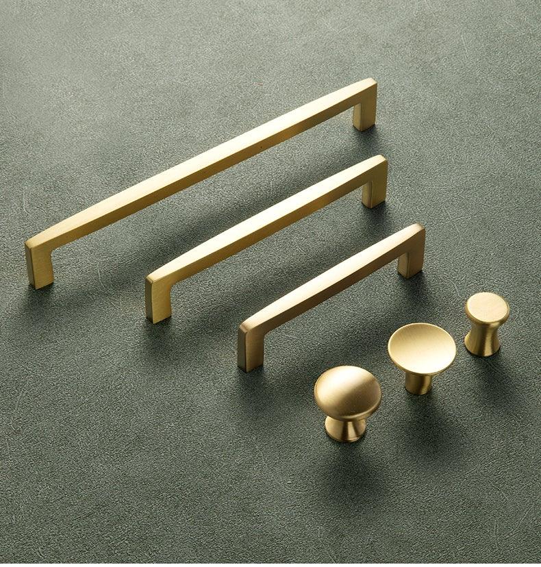 Boutons dorés modernes en cuivre pur pour armoire de cuisine, poignées de porte de placard, boutons de tiroir en laiton, quincaillerie de poignée de meuble, poignées de tiroir, bouton de placard pour quincaillerie de meuble de cuisine