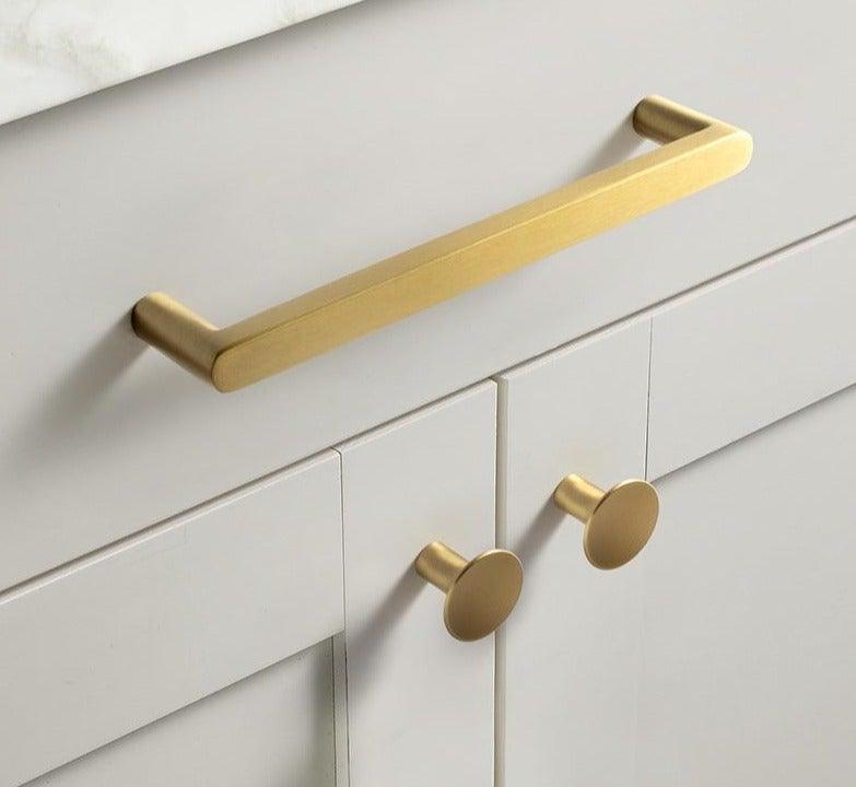 Boutons dorés modernes en cuivre pur pour armoire de cuisine, poignées de porte de placard, boutons de tiroir en laiton, quincaillerie de poignée de meuble, poignées de tiroir, bouton de placard pour quincaillerie de meuble de cuisine