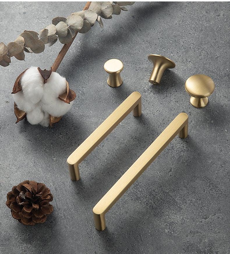Boutons dorés modernes en cuivre pur pour armoire de cuisine, poignées de porte de placard, boutons de tiroir en laiton, quincaillerie de poignée de meuble, poignées de tiroir, bouton de placard pour quincaillerie de meuble de cuisine