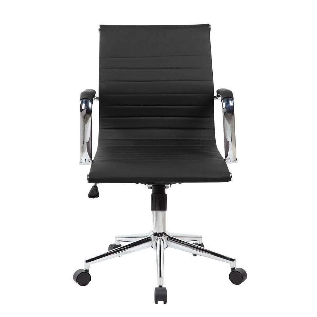 Chaise de bureau de direction moderne à dossier mi-haut - Noire