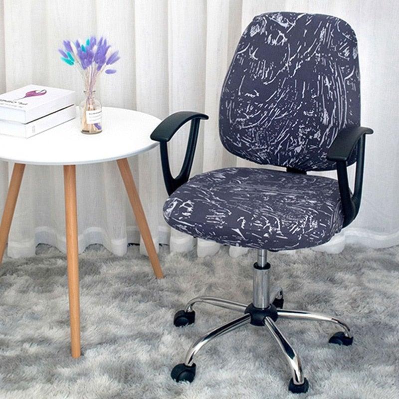Housse de chaise de bureau moderne, en Spandex, pour chaise de bureau ou fauteuil de jeu pivotant, lavable, pour cybercafé, housse de chaise de bureau extensible en Spandex, amovible, lavable, housse de protection pivotante.