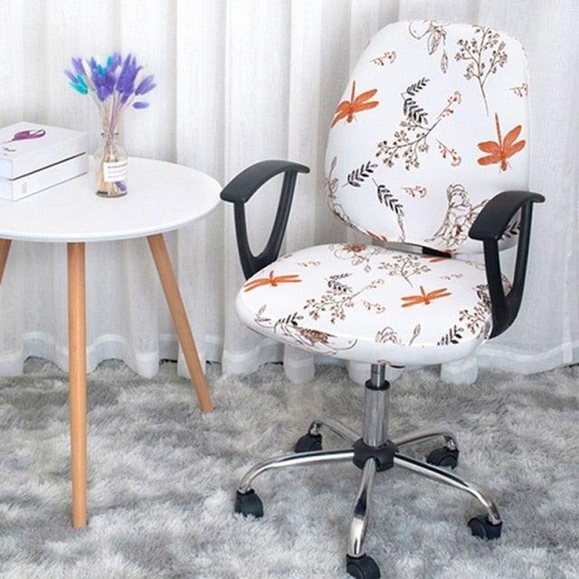 Housse de chaise de bureau moderne, en Spandex, pour chaise de bureau ou fauteuil de jeu pivotant, lavable, pour cybercafé, housse de chaise de bureau extensible en Spandex, amovible, lavable, housse de protection pivotante.