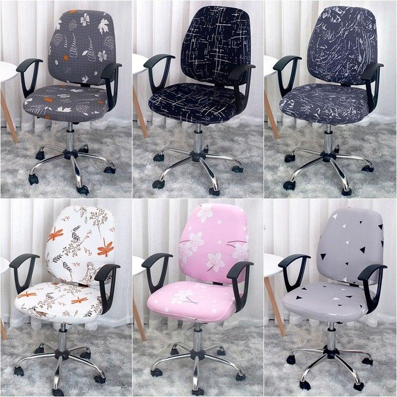 Housse de chaise de bureau moderne, en Spandex, pour chaise de bureau ou fauteuil de jeu pivotant, lavable, pour cybercafé, housse de chaise de bureau extensible en Spandex, amovible, lavable, housse de protection pivotante.