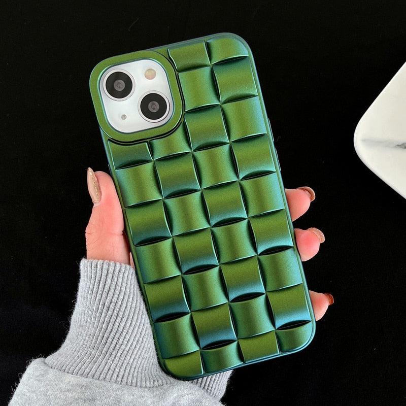 Coque de Téléphone Moderne Violet Vert pour iPhone 13 14 Pro Max 11 12 Mini XS XR X 7 8 14 Plus Housse Souple Antichoc Bumper Mignon Design 3D Silicone Souple Antichoc Bumper Rehaussé Étui pour iPhone