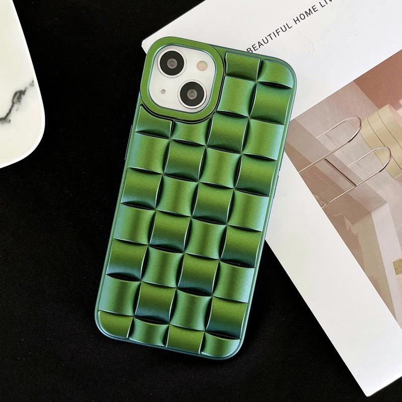 Coque de Téléphone Moderne Violet Vert pour iPhone 13 14 Pro Max 11 12 Mini XS XR X 7 8 14 Plus Housse Souple Antichoc Bumper Mignon Design 3D Silicone Souple Antichoc Bumper Rehaussé Étui pour iPhone