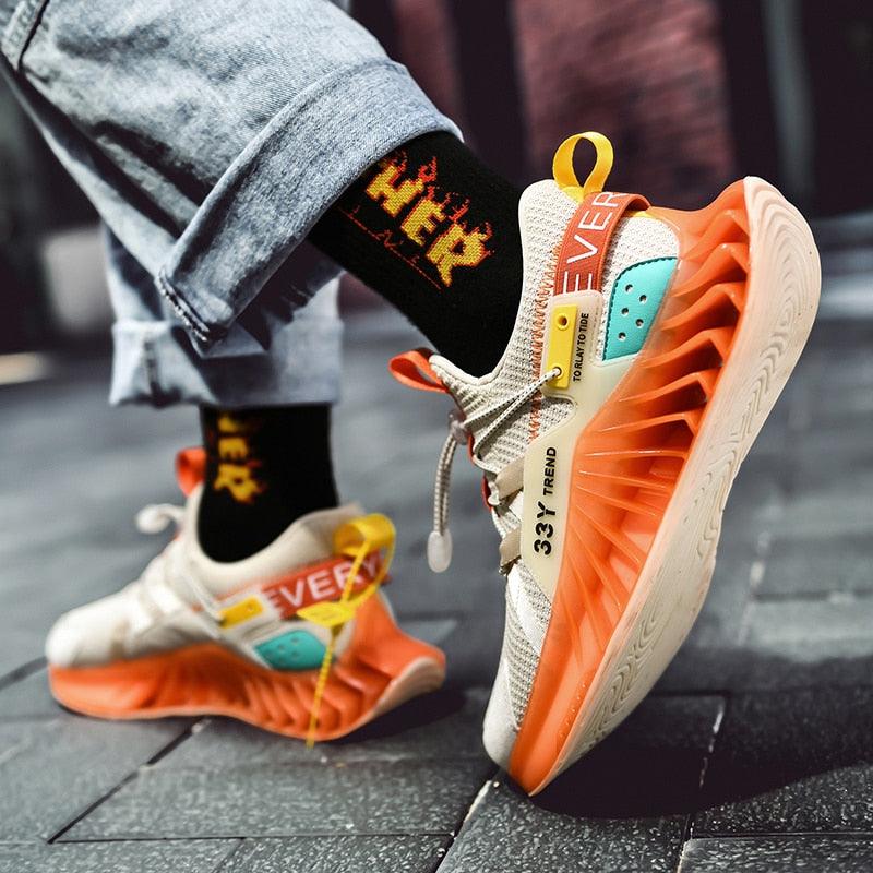 Chaussures de course modernes pour hommes Baskets tendance de sport antidérapantes de haute qualité Baskets à lame Chaussures de marche athlétiques décontractées Chaussures de tennis Baskets de mode pour hommes