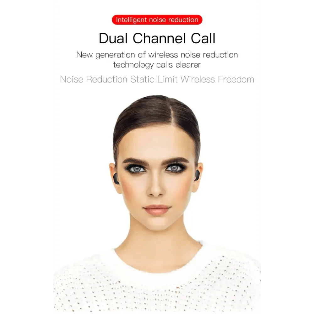 Écouteurs Bluetooth 5.0 Stéréo sans fil, style moderne, intra-auriculaires, mains libres, pour le sport, son de qualité.