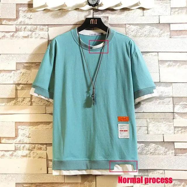 T-shirt moderne d'été à manches courtes, nouveau style, blanc, streetwear, cool, hip-hop, rock, punk, haut pour homme, vêtements pour homme, t-shirt vert à manches courtes, t-shirt décontracté ample à manches courtes pour homme