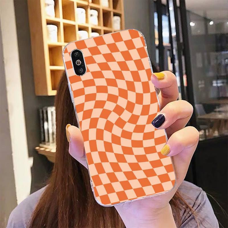 Coque de téléphone à motif damier moderne et unique pour iPhone 11 12 13 Mini Pro Max, motif damier noir et blanc, coque élégante pour filles