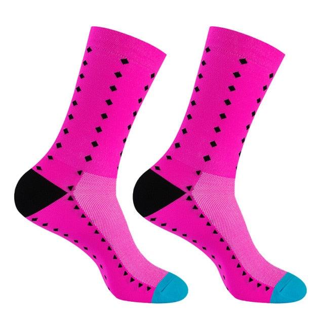 Chaussettes de cyclisme modernes unisexes pour hommes et femmes Chaussettes de sport d'extérieur Chaussures de vélo pour vélo de route Course Basketball Chaussettes de sport pour le cyclisme