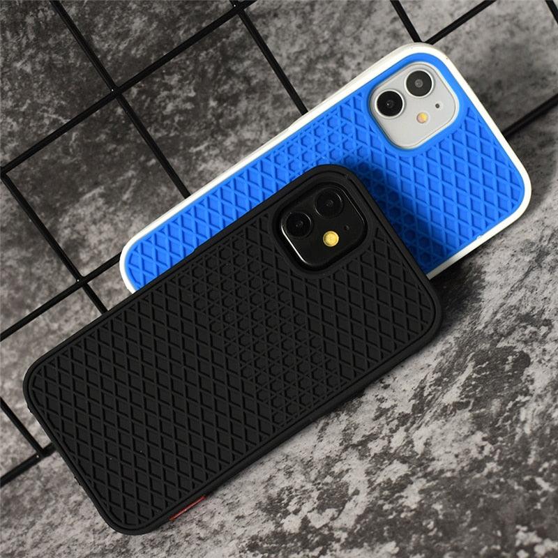 Coque en silicone texture semelle de chaussure de sport gaufrée moderne pour iPhone 12 13 Pro Max XS XR X iPhone Mini Housse en silicone antichoc Coque de téléphone en silicone souple et artistique