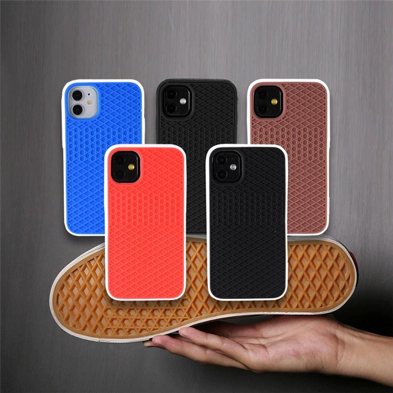 Coque en silicone texture semelle de chaussure de sport gaufrée moderne pour iPhone 12 13 Pro Max XS XR X iPhone Mini Housse en silicone antichoc Coque de téléphone en silicone souple et artistique