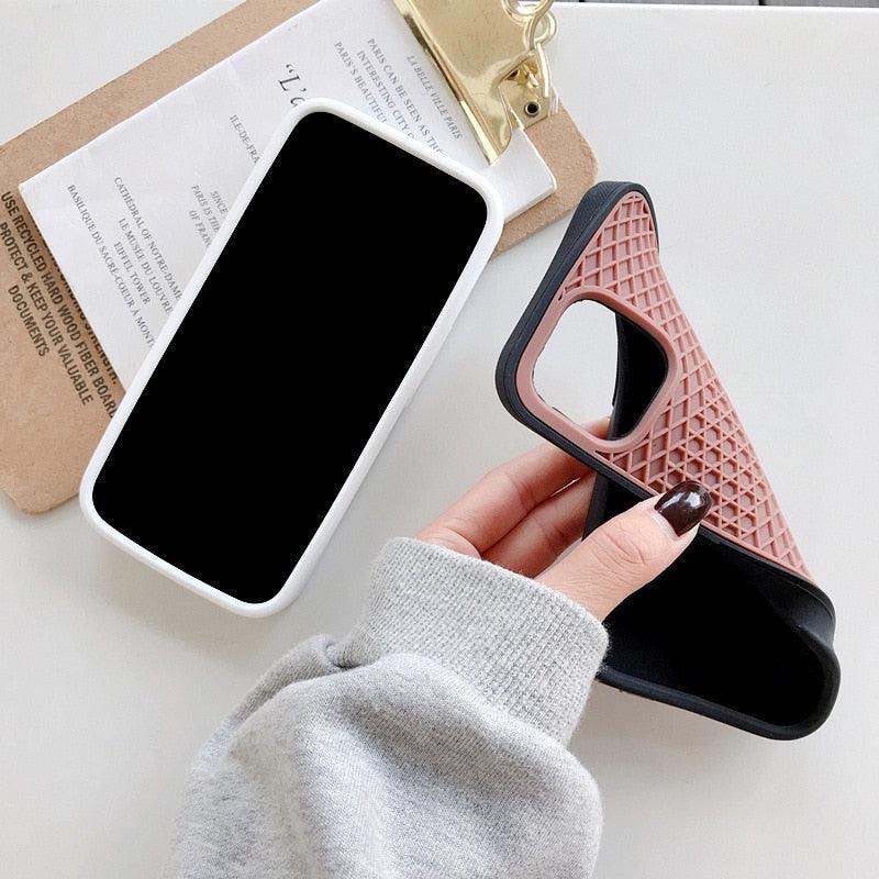 Coque en silicone texture semelle de chaussure de sport gaufrée moderne pour iPhone 12 13 Pro Max XS XR X iPhone Mini Housse en silicone antichoc Coque de téléphone en silicone souple et artistique