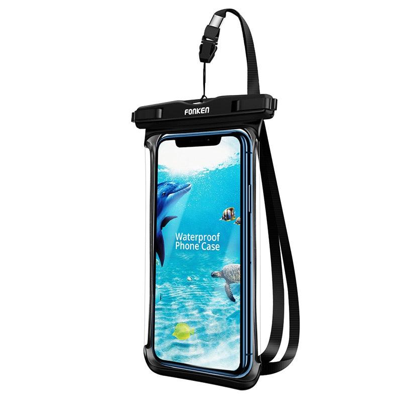 Coque étanche moderne pour téléphone, vue complète, housse de protection universelle souple pour téléphone iPhone, sac étanche, étui de téléphone étanche avec cordon pour iPhone, sac étanche.