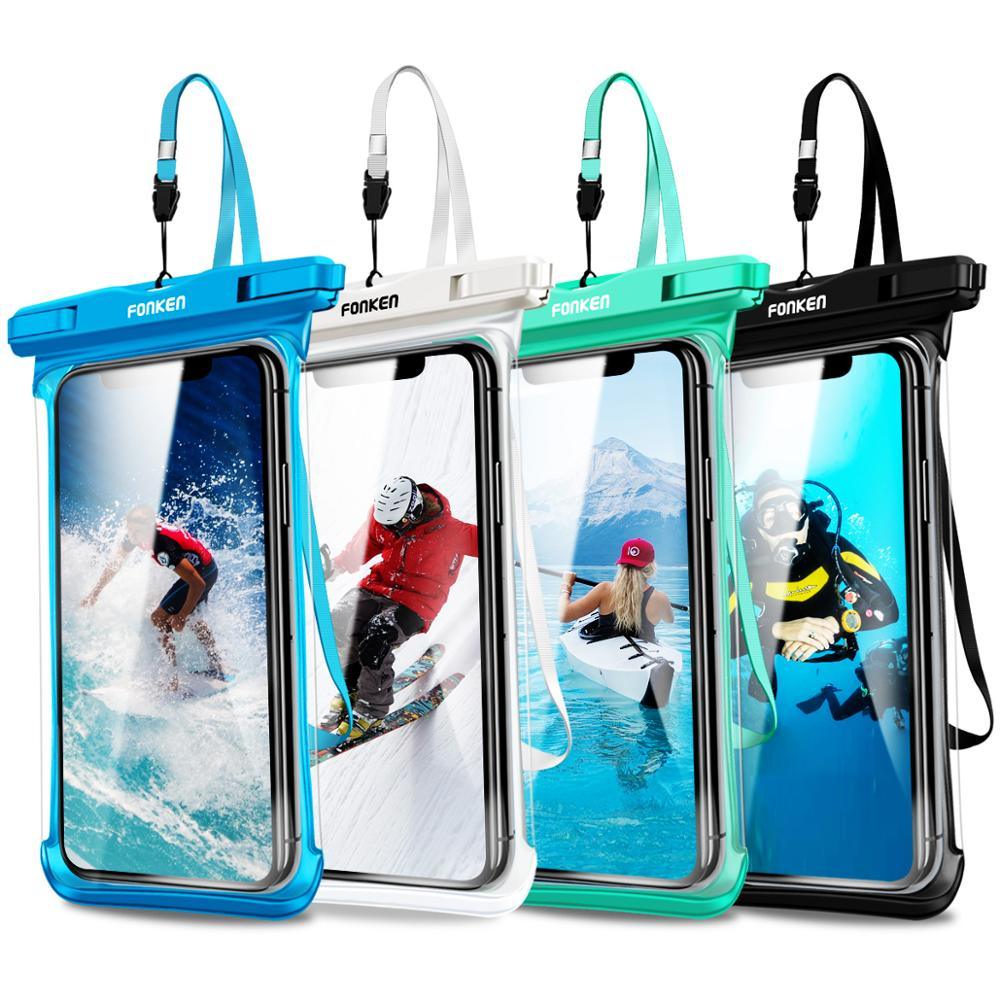 Coque étanche moderne pour téléphone, vue complète, housse de protection universelle souple pour téléphone iPhone, sac étanche, étui de téléphone étanche avec cordon pour iPhone, sac étanche.