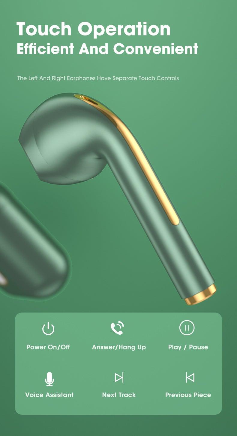 Écouteurs sans fil Bluetooth blancs modernes Écouteurs de musique HIFI étanches pour le sport en plein air Casque de sport Écouteurs sans fil Lecteur de musique portable intégré Écouteurs anti-transpiration avec étui de chargement Bluetooth 5.0
