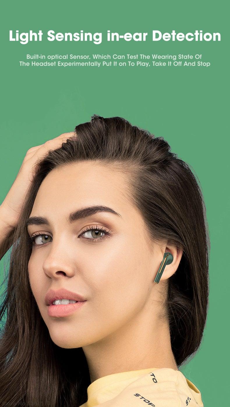 Écouteurs sans fil Bluetooth blancs modernes Écouteurs de musique HIFI étanches pour le sport en plein air Casque de sport Écouteurs sans fil Lecteur de musique portable intégré Écouteurs anti-transpiration avec étui de chargement Bluetooth 5.0