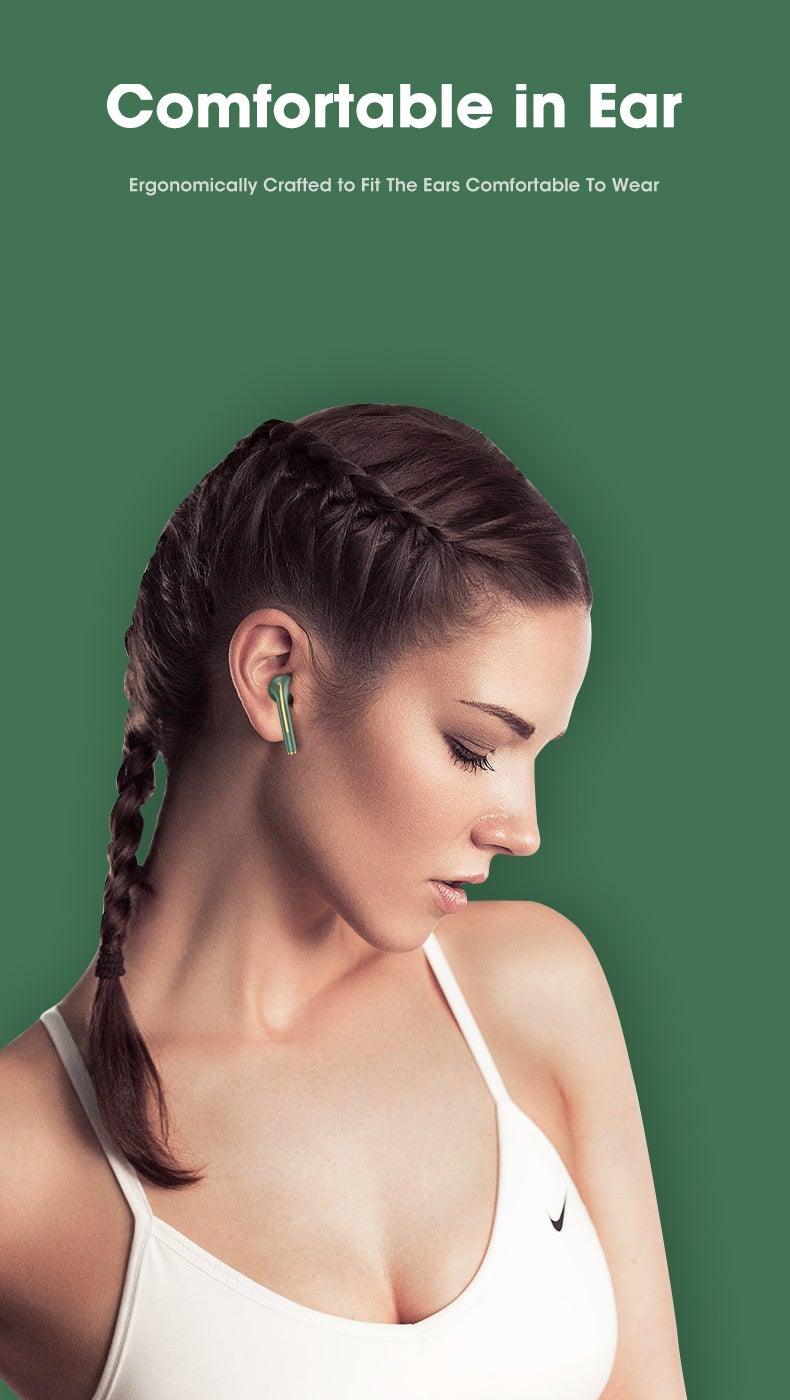 Écouteurs sans fil Bluetooth blancs modernes Écouteurs de musique HIFI étanches pour le sport en plein air Casque de sport Écouteurs sans fil Lecteur de musique portable intégré Écouteurs anti-transpiration avec étui de chargement Bluetooth 5.0