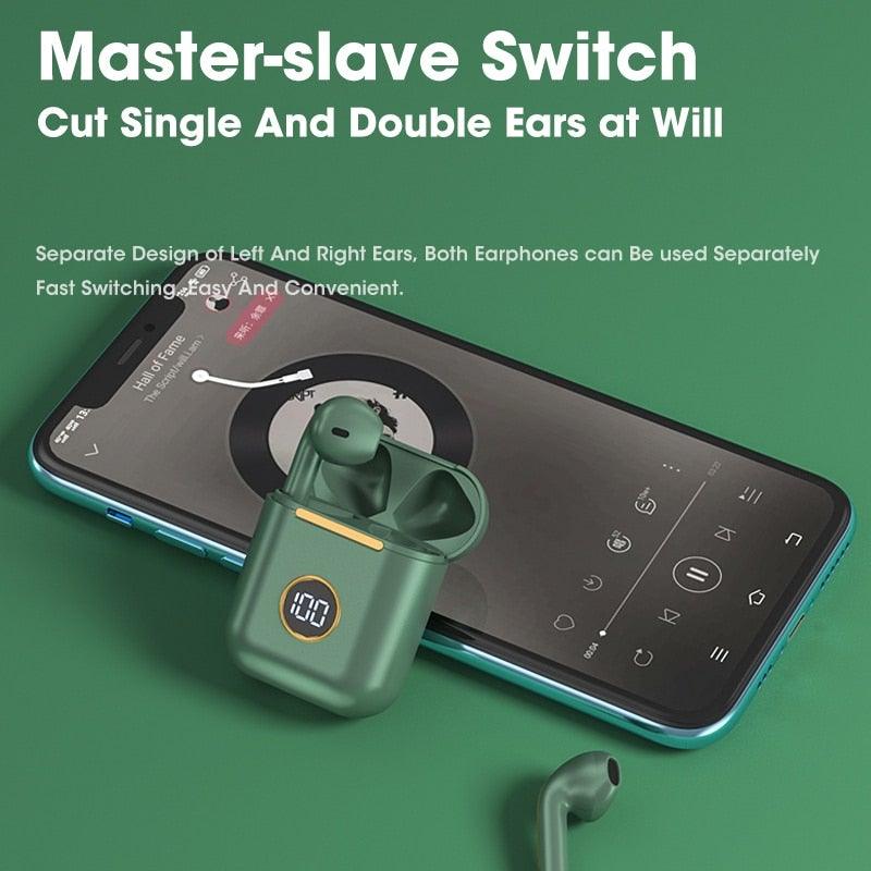 Écouteurs sans fil Bluetooth blancs modernes Écouteurs de musique HIFI étanches pour le sport en plein air Casque de sport Écouteurs sans fil Lecteur de musique portable intégré Écouteurs anti-transpiration avec étui de chargement Bluetooth 5.0