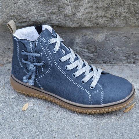 Bottes modernes chaudes et douces pour femmes, chaussures de sport décontractées en peluche d'hiver, bottines rétro tendance, baskets montantes de marche en extérieur, chaussures de marche doublées de peluche, chaudes d'hiver à scratch.