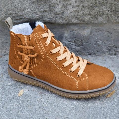 Bottes modernes chaudes et douces pour femmes, chaussures de sport décontractées en peluche d'hiver, bottines rétro tendance, baskets montantes de marche en extérieur, chaussures de marche doublées de peluche, chaudes d'hiver à scratch.
