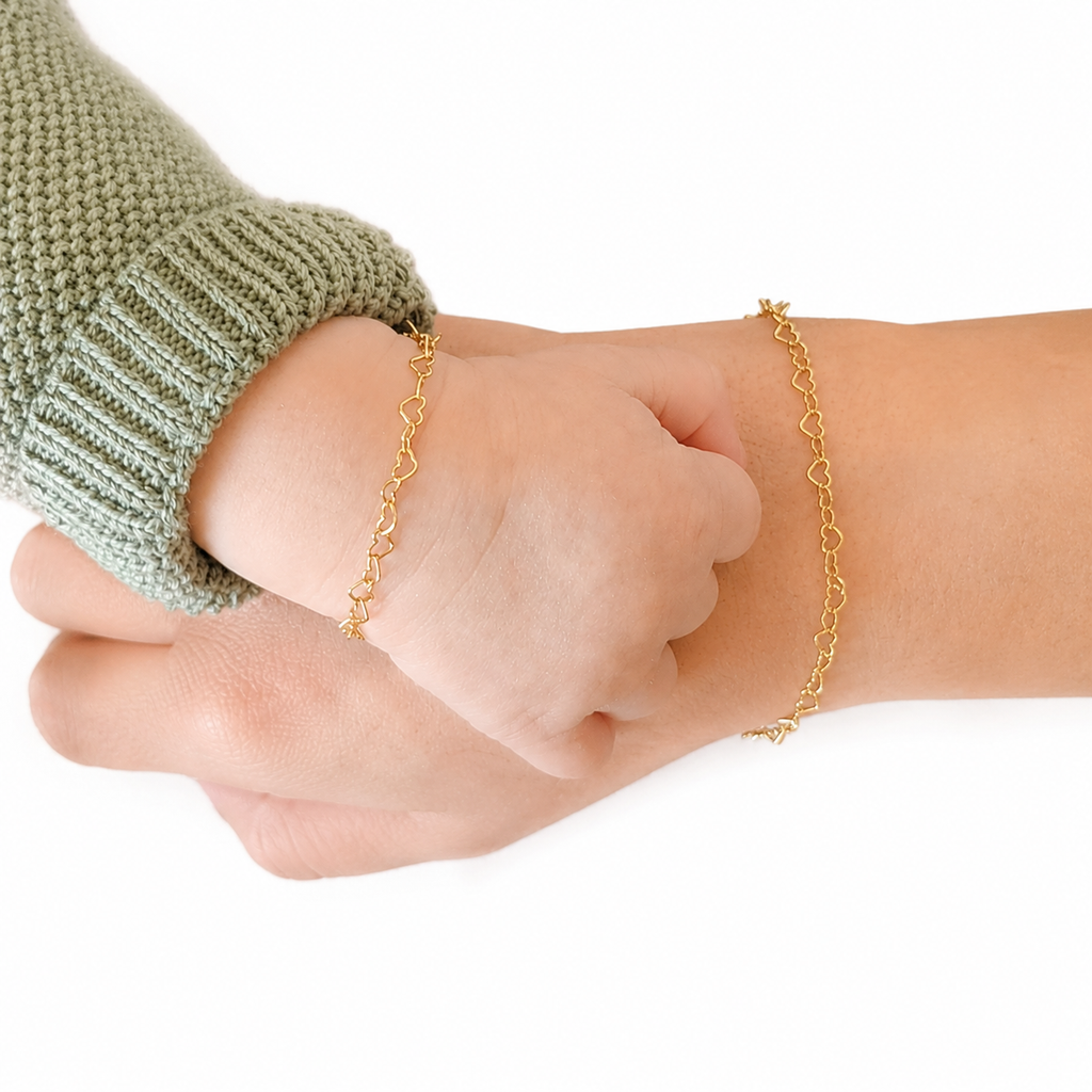 Dainty Gold Filled Heart Chain Bracelet – Minimalist, Made to Order, Custom Length