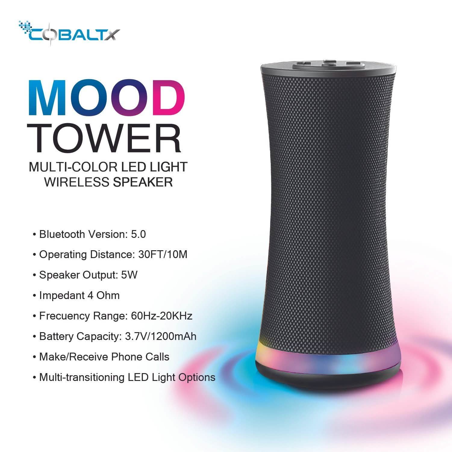 Enceinte sans fil lumineuse LED multicolore Mood Tower