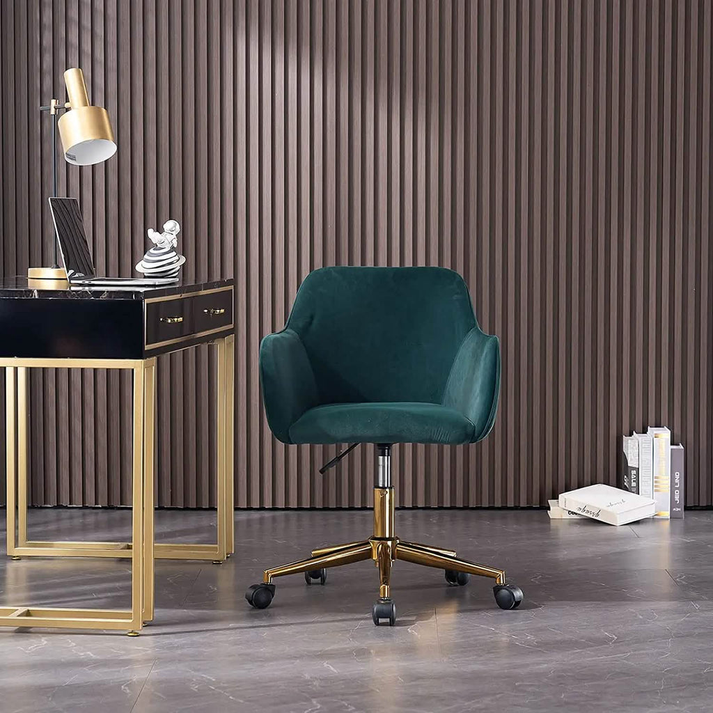 Chaise de bureau Morden en velours froissé
