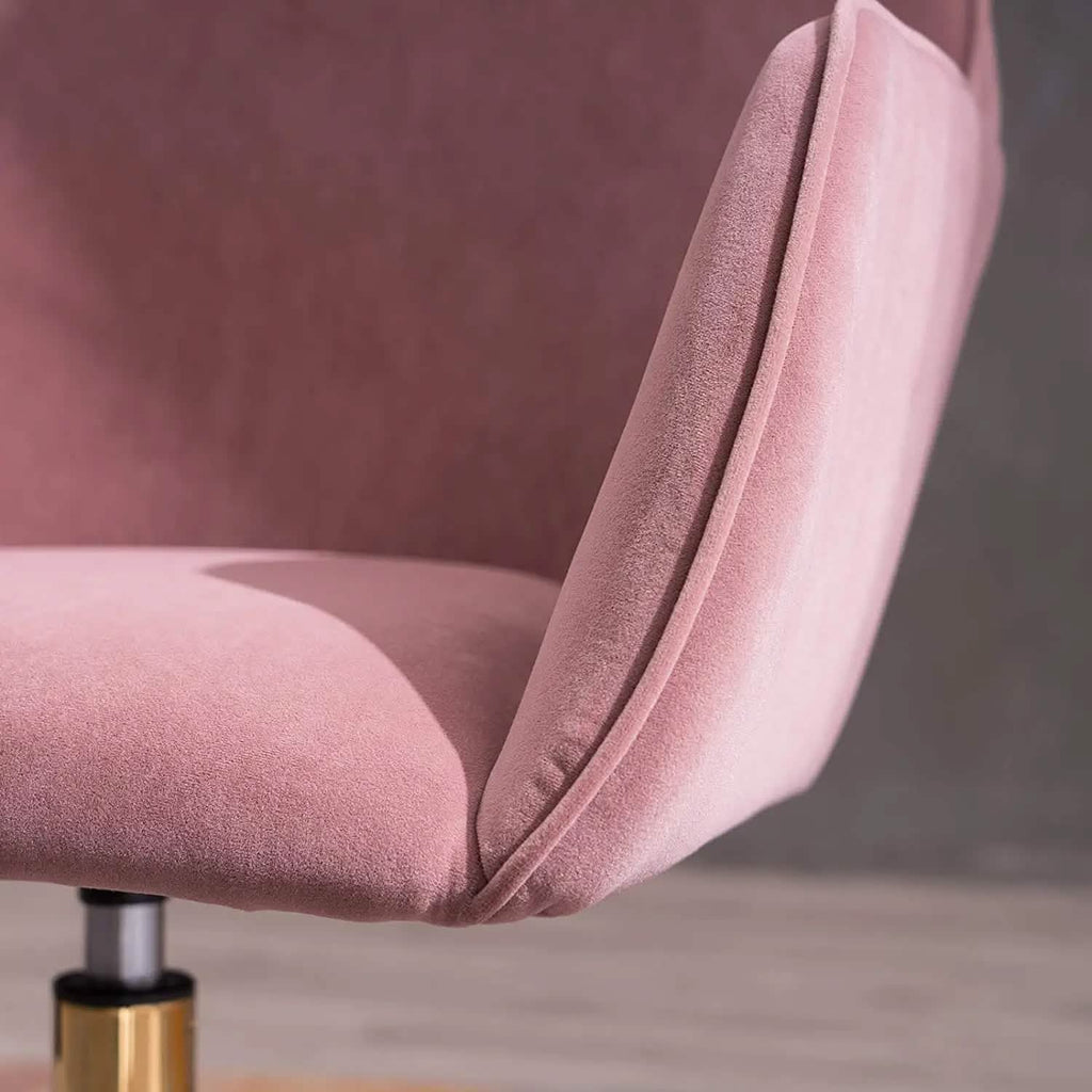 Chaise de bureau Morden en velours froissé