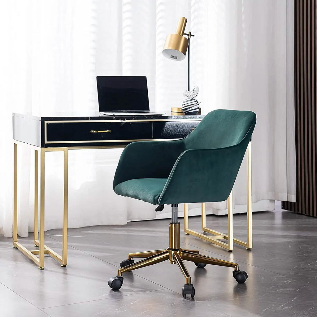 Chaise de bureau Morden en velours froissé