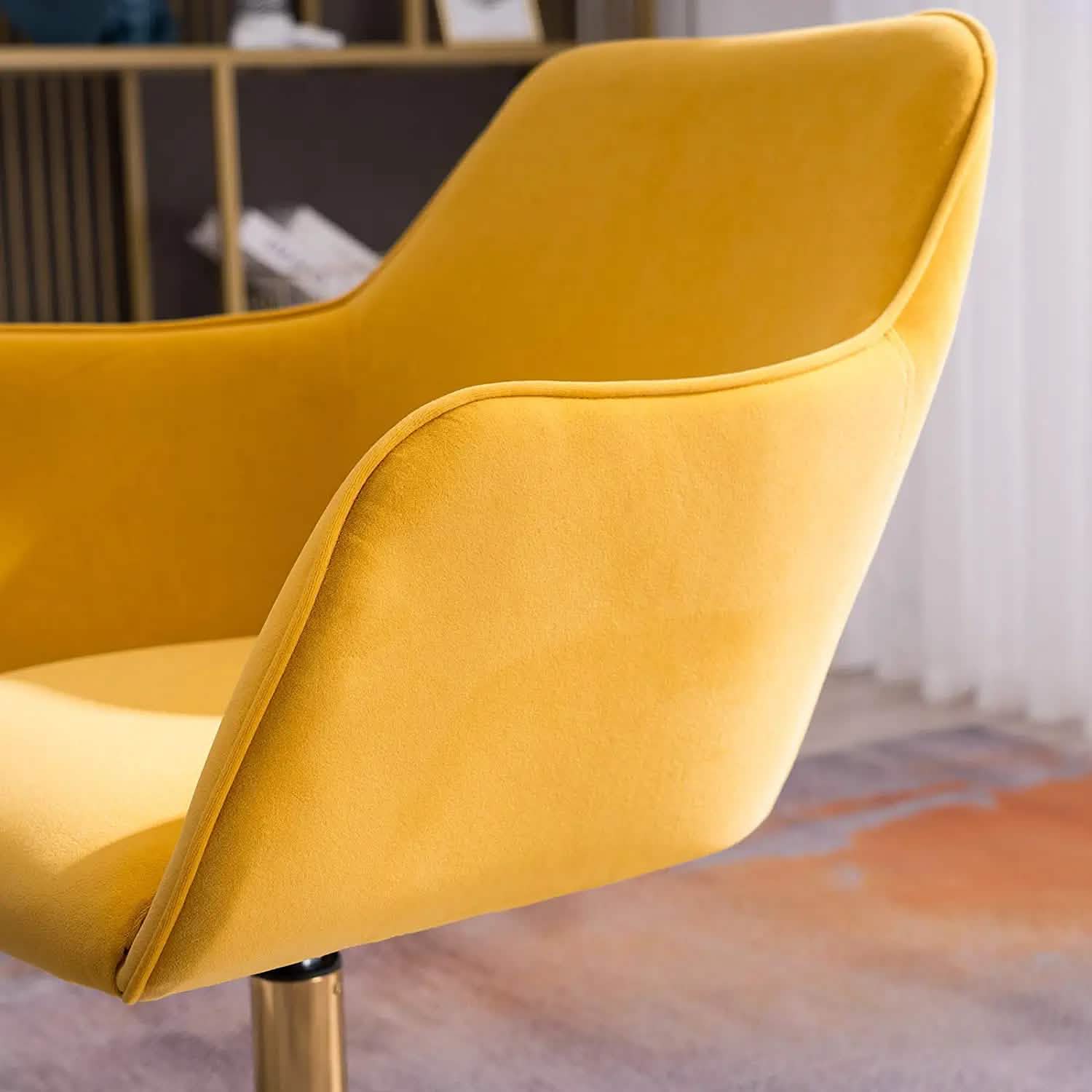 Chaise de bureau Morden en velours froissé
