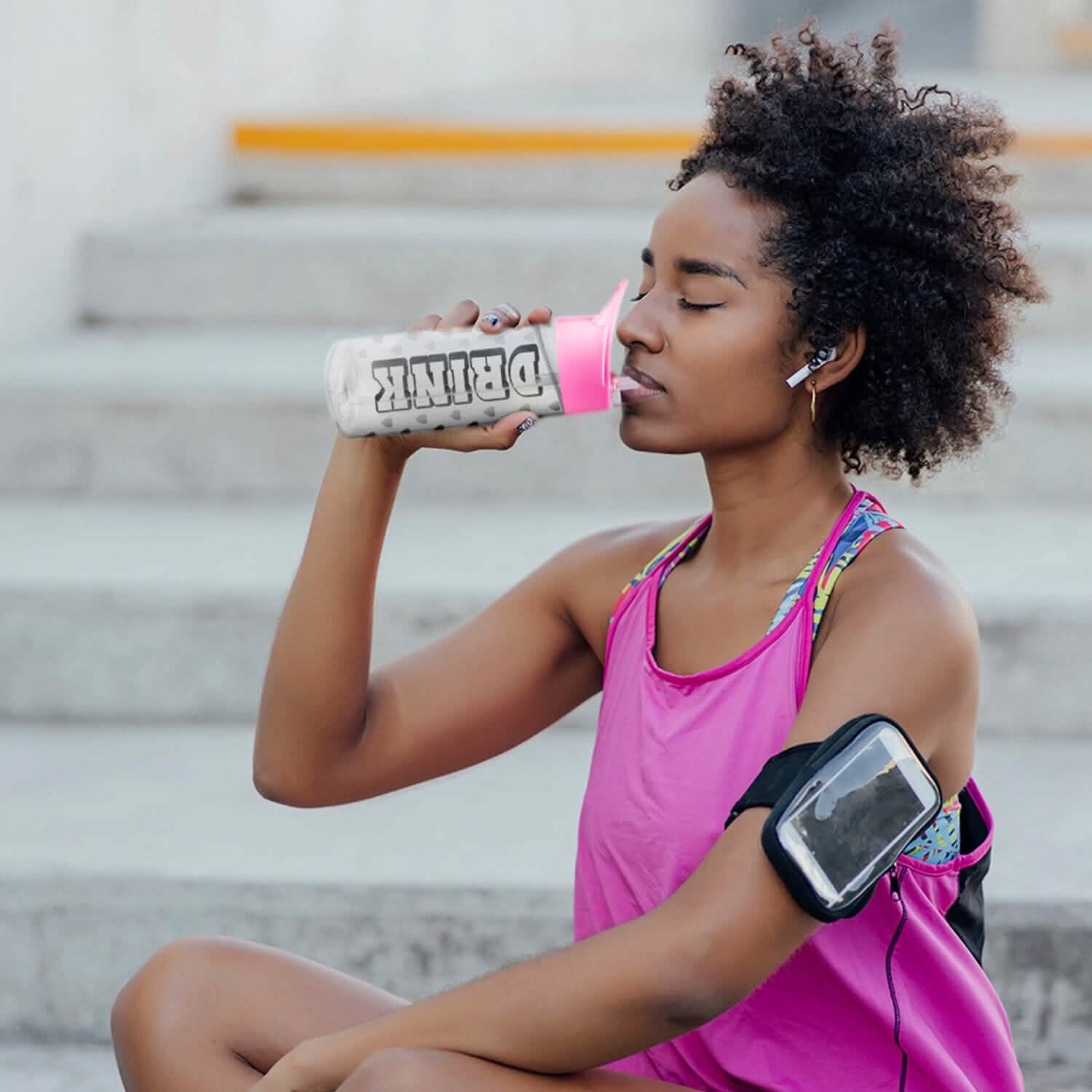 Bouteilles d'eau anti-fuite de 950 ml avec paille amovible et messages de motivation