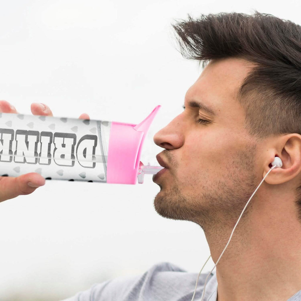 Bouteilles d'eau anti-fuite de 950 ml avec paille amovible et messages de motivation