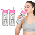 Bouteilles d'eau anti-fuite de 950 ml avec paille amovible et messages de motivation