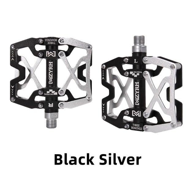 Pédales de VTT Vélo Ultraléger Alliage d'aluminium 3 roulements Pédales de vélo Pédales plates de vélo Ultralégères Alliage d'aluminium Roulement scellé avec cales Pédale adaptée pour VTT Vélo