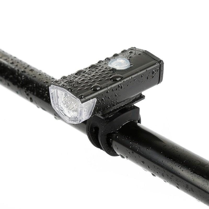 Lumière de vélo rechargeable USB, 300 lumens, 3 modes, lampe frontale et arrière, super lumineuse, pour le cyclisme de nuit
